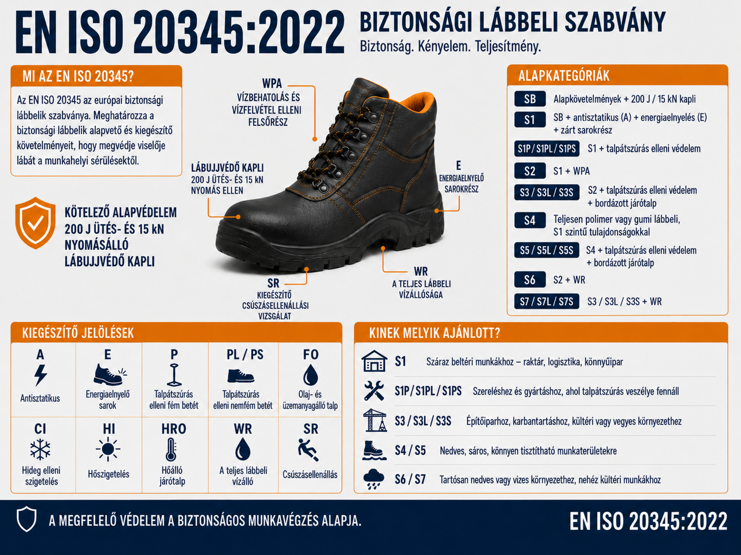 EN 20345 Munkavédelmi lábbeli szabványmagyarázat