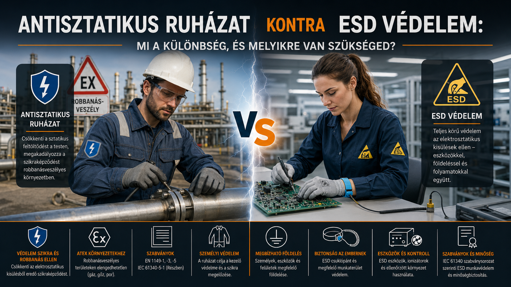 Antisztatikus vagy ESD? Mi a különbség és mikor melyik kell?