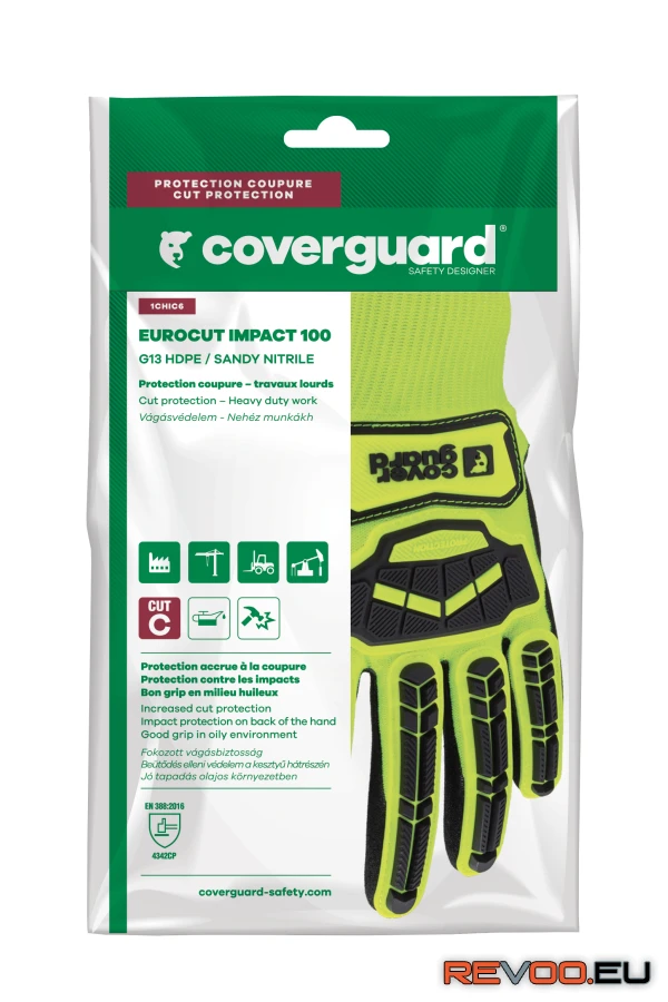 Eurocut Impact 100 sárga beütődés elleni kesztyű   Coverguard 1CHIC60 4.