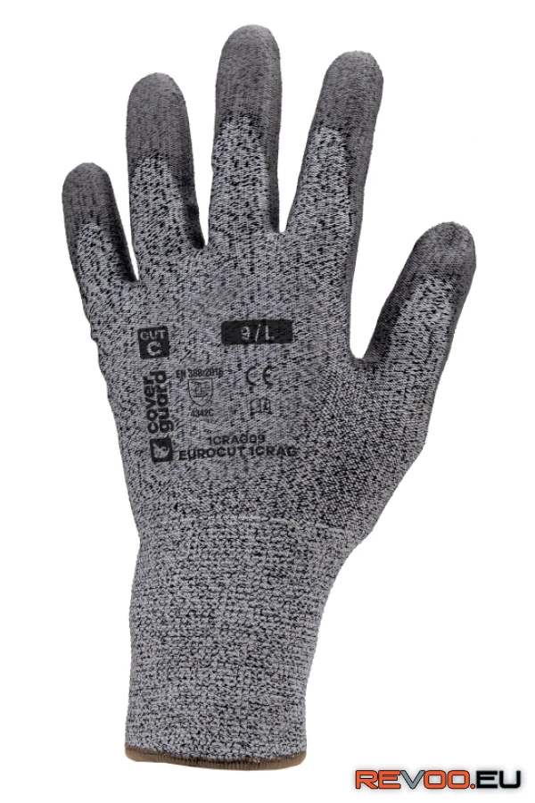 Szerelőkesztyű, vágásbiztos HPPE PU tenyérrel  Euro Protection 1CRAG 1.