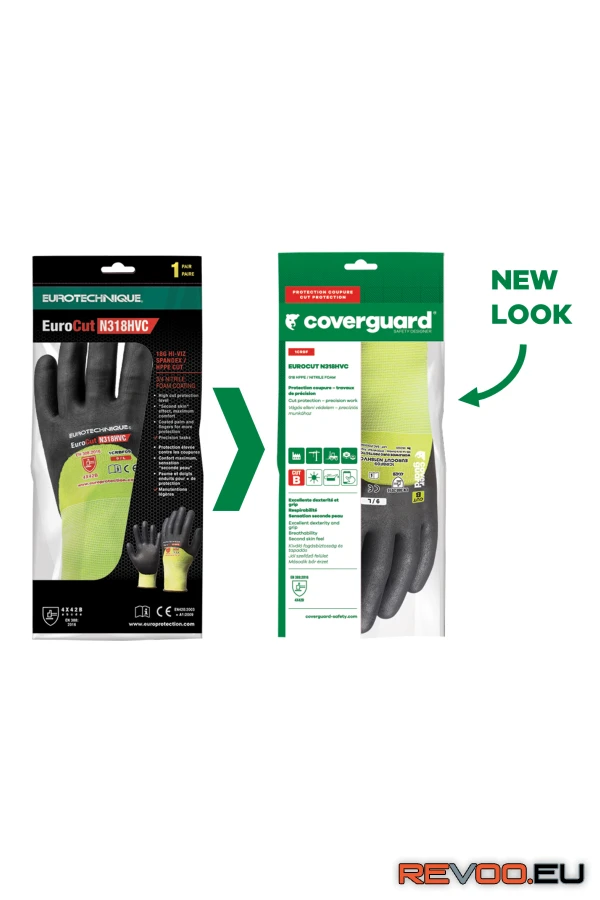 Eurocut 3 sárga vágásbiztos3/4 hát mikrohabosított nitril   Euro Protection 1CRBF 3.