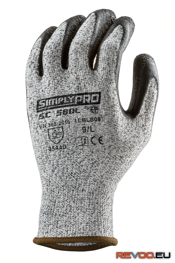 Vágásbiztos szerelőkesztyű csúszásbiztos latex tenyérrel Coverguard 1CRLB 2.