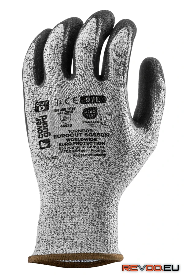 SC560N vágásbiztos tenyerén sima+csúszásbiztos nitril mártás   Euro Protection 1CRNB 1.