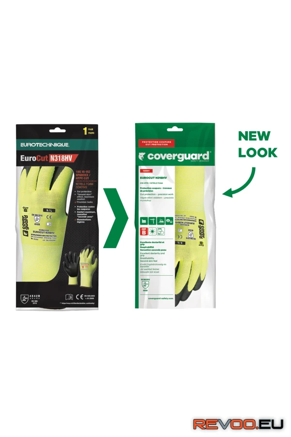 Eurocut 3 sárga vágásbiztos mikrohabosított nitril tenyér   Eurotechnique 1CRNY 3.