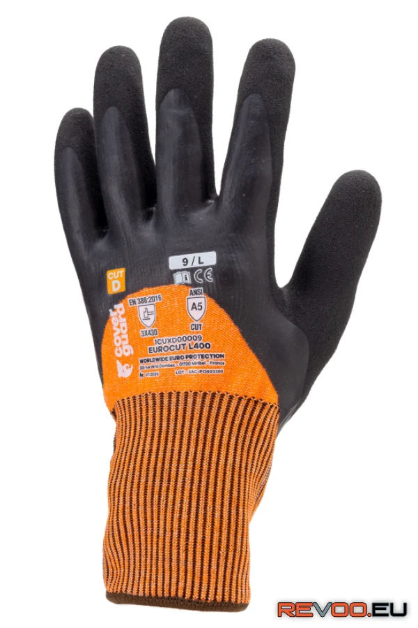 Eurocut L400 ökölcsontig mártott latex vágásbiztos kesztyű Coverguard 1CUXD00 1.