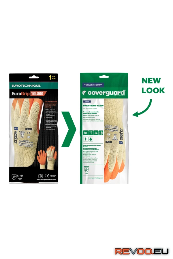 Eurogrip sárga szerelőkesztyű, tenyerén latex mártott Eurotechnique 1LACO 4.