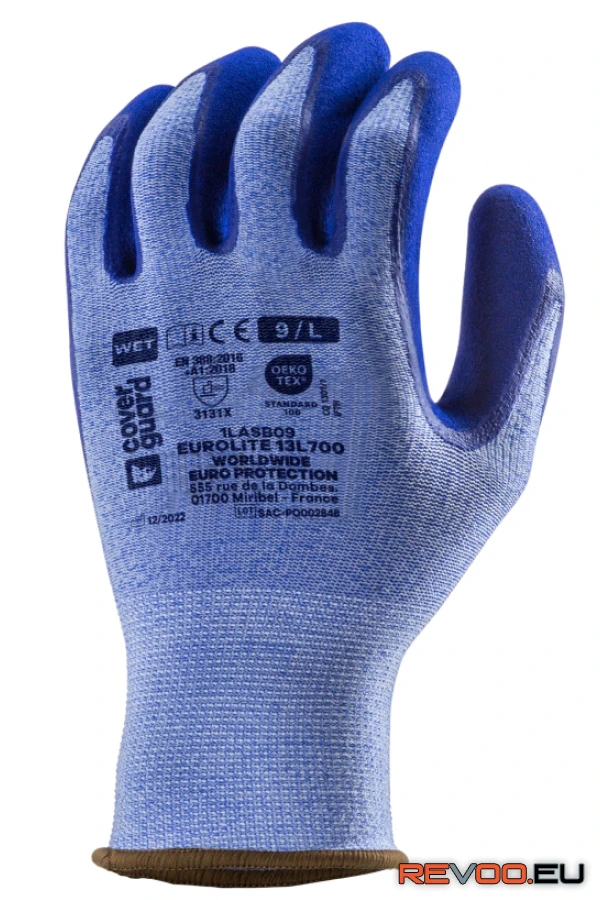 Eurogrip kesztyű duplarétegű latex csúszásbiztos tenyérrel Coverguard 1LASB 1.