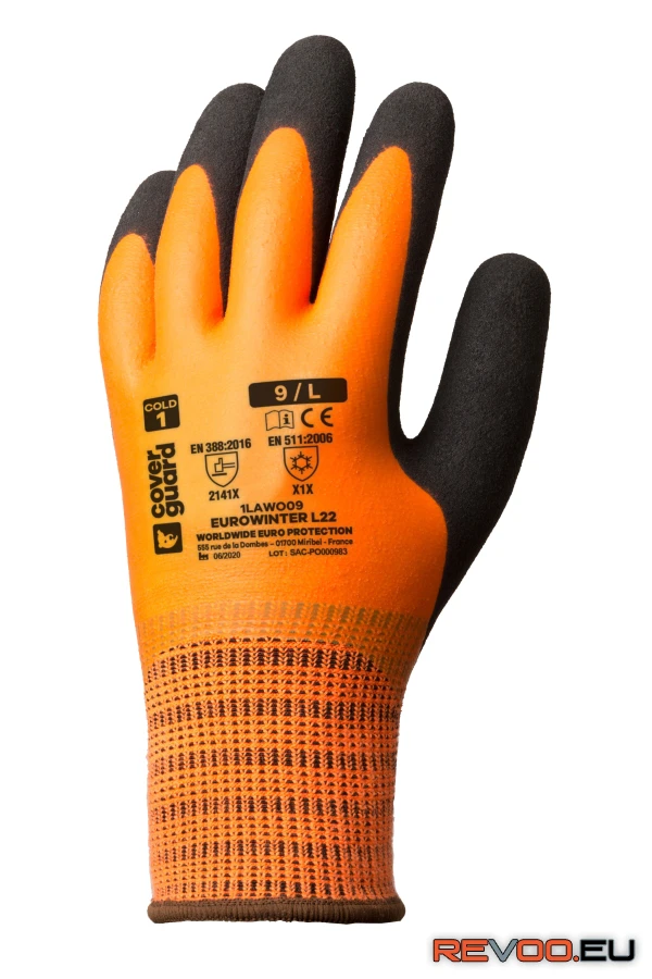 Eurowinter téli kesztyű, latex tenyér+csúszásbiztos réteg Eurotechnique 1LAWO 1.