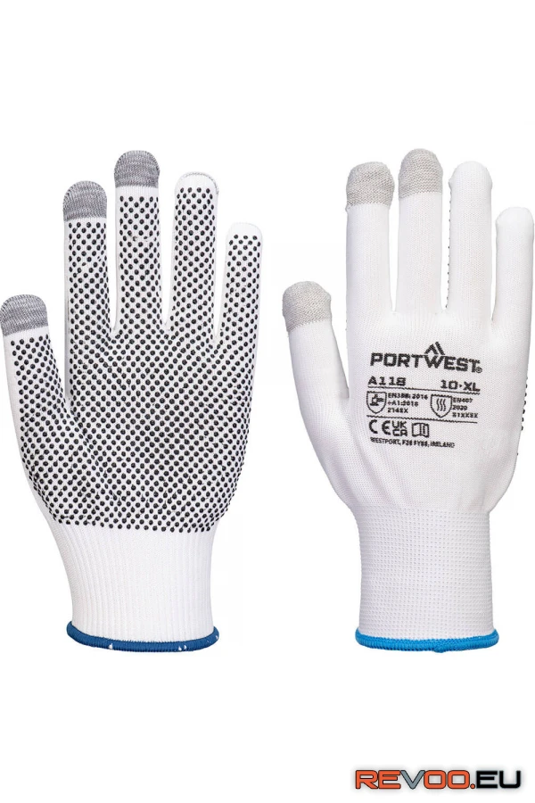 Grip 13 PVC pöttyös érintőképernyős kesztyű (12 pár)   Portwest A118 1.