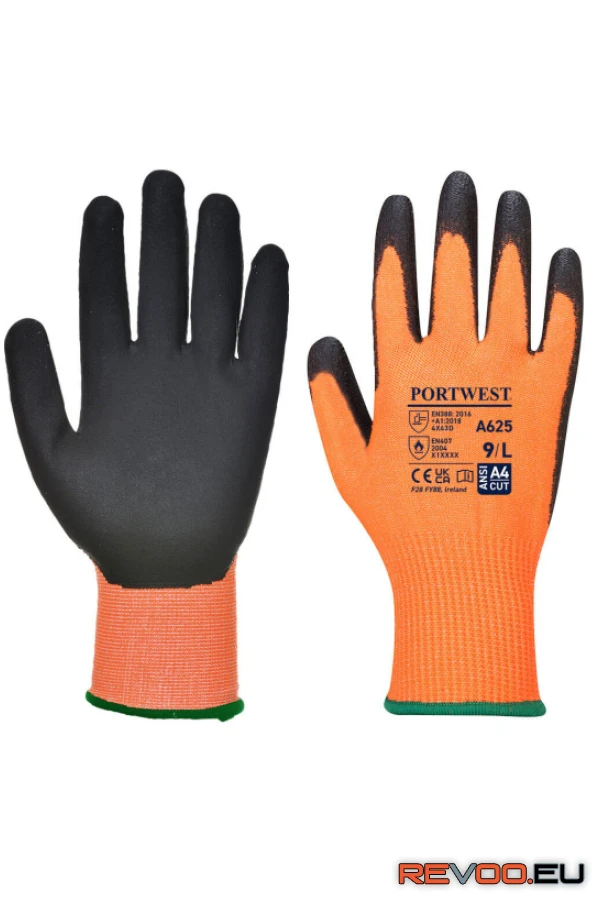 Láthatósági vágásbiztos PU kesztyű   Portwest A625 1.