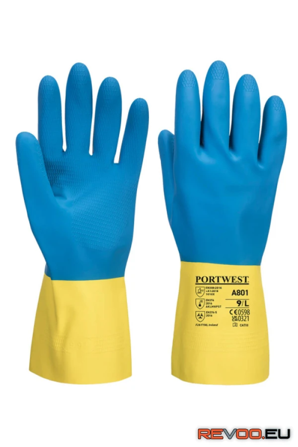 Duplán mártott latex kesztyű (12 pár) Portwest A801 1.