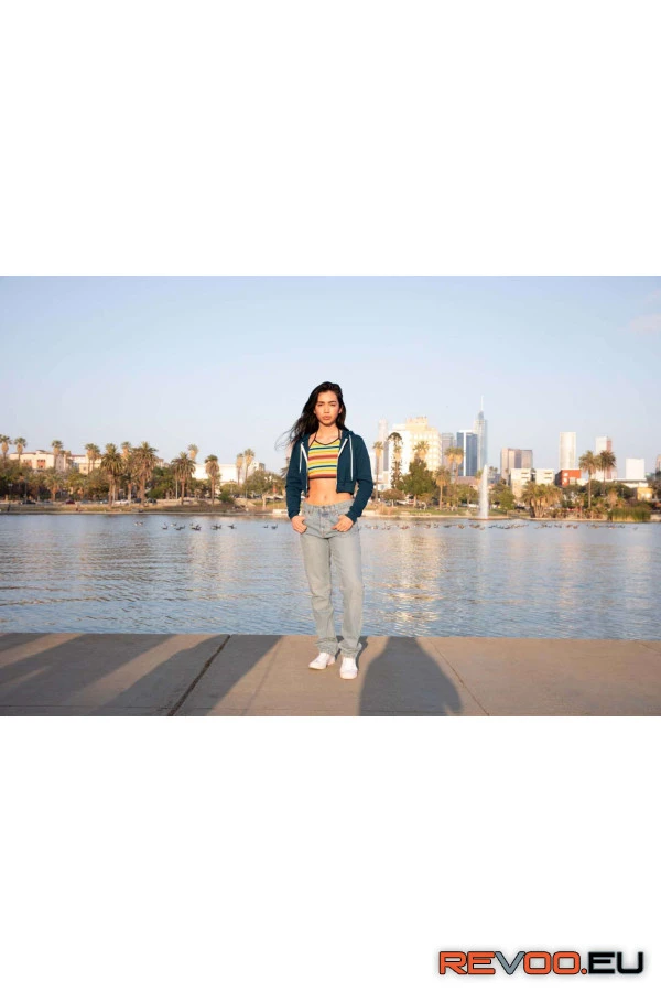 Laza cipzáras kapucnis pulóver American Apparel AAF397 5.