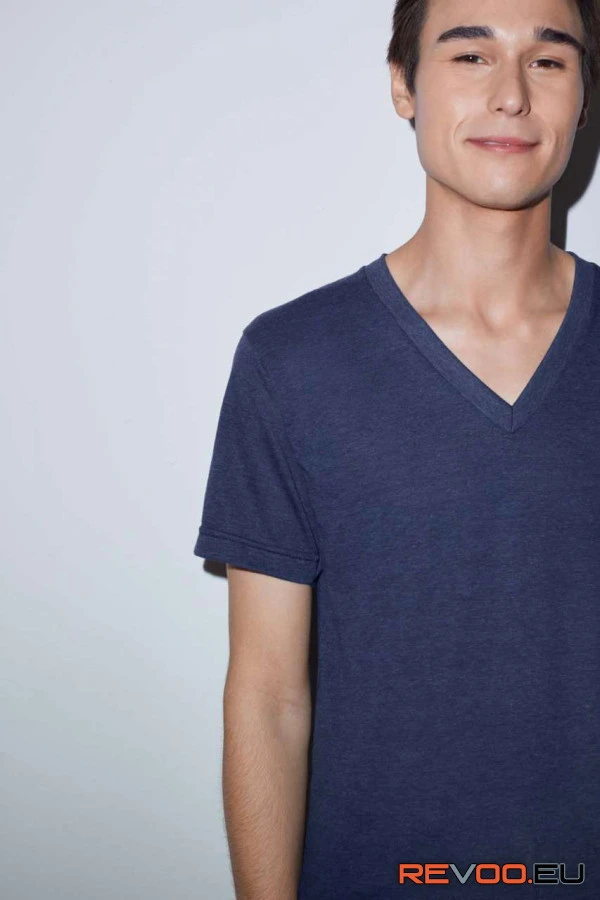 Tri-blend kevertszálas rövid ujjú V-nyakú póló   American Apparel AATR461 5.