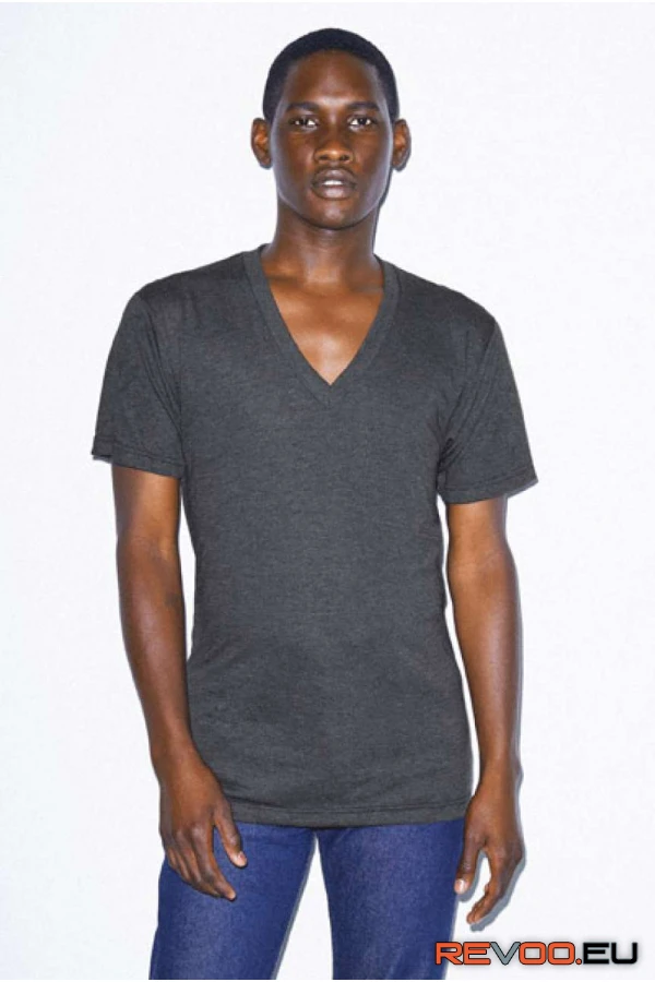 Tri-blend kevertszálas rövid ujjú V-nyakú póló   American Apparel AATR461 1.