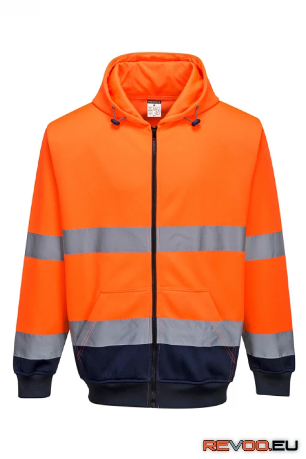 Kéttónusú cipzáras kapucnis pulóver   Portwest B317 1.
