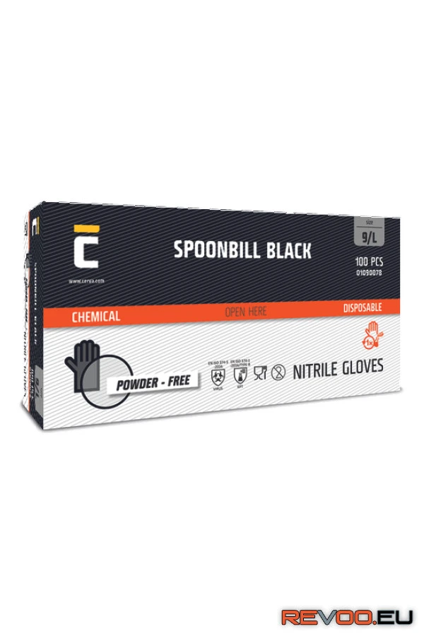 Spoonbill Black nitril púdermentes kesztyű Cerva c01090078 2.