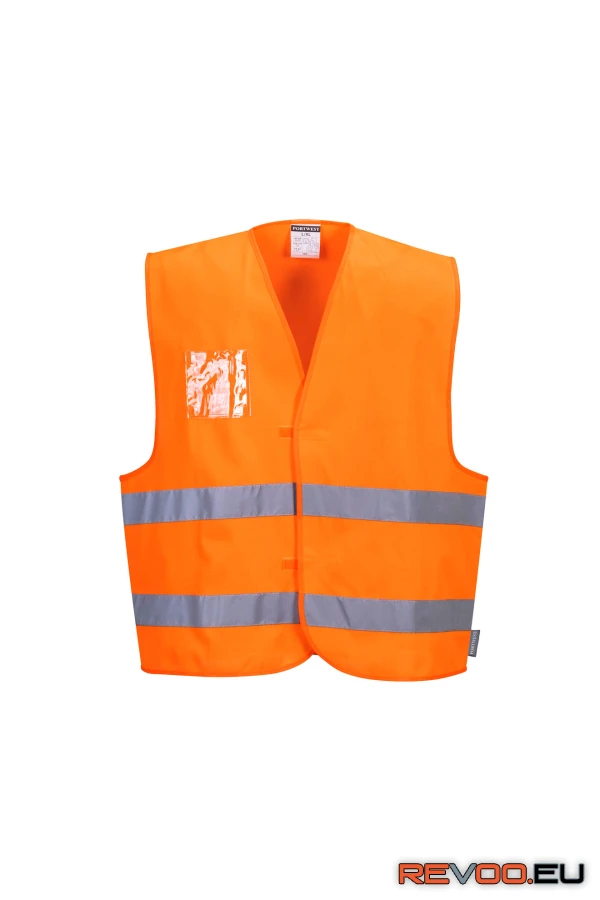 Jól láthatósági mellény dupla azonosítókártya tartóval Portwest C475 2.