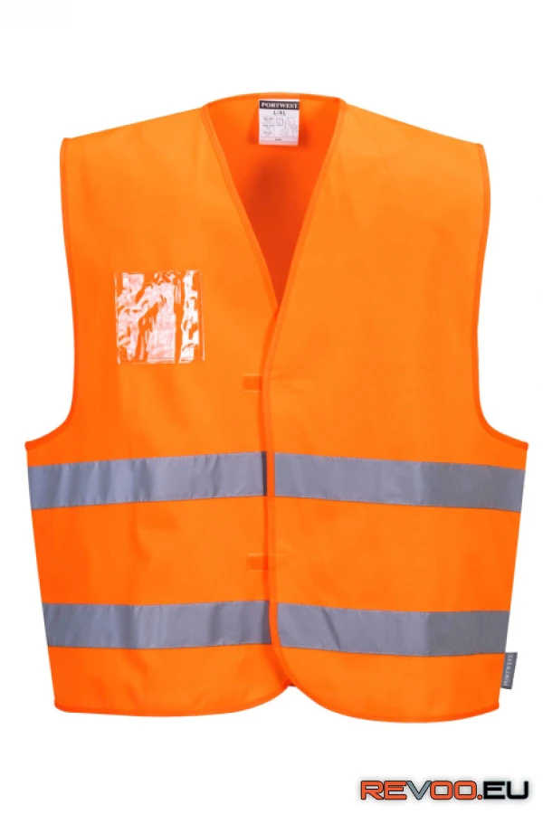 Jól láthatósági mellény dupla azonosítókártya tartóval Portwest C475 1.