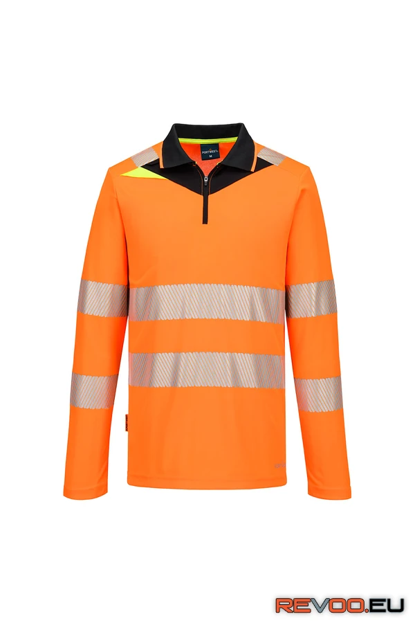 DX4 Hi-Vis cipzáras hosszú ujjú póló Portwest DX419 1.