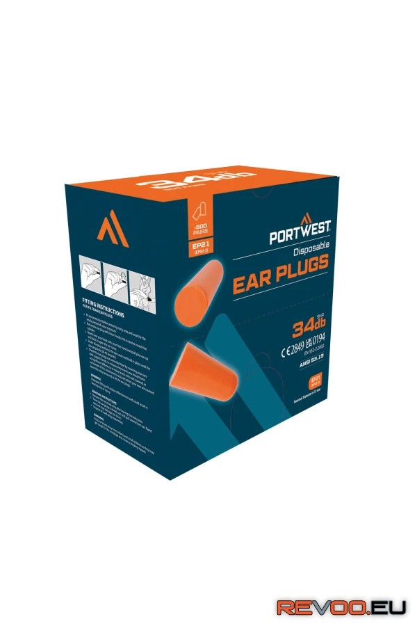 Füldugó adagoló utántöltő csomag SNR 34dB (500pár) Portwest EP21 2.