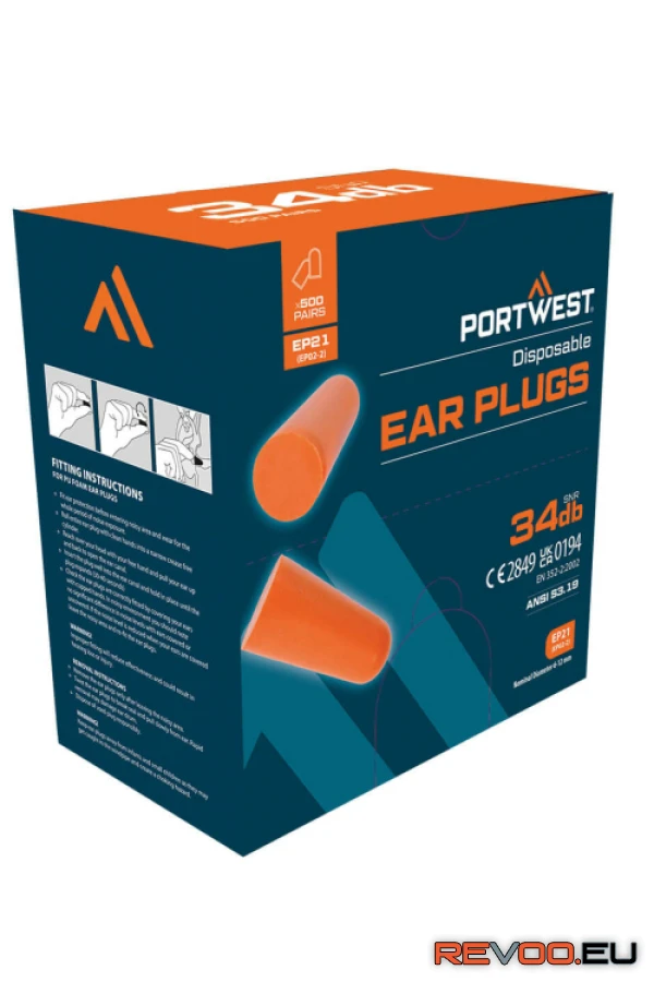 Füldugó adagoló utántöltő csomag SNR 34dB (500pár) Portwest EP21 1.