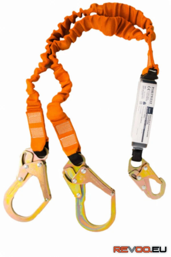 Y-heveder energiaelnyelővel és karabinerekkel, rugalmas, 140kg teherbírással   Portwest FP75 1.