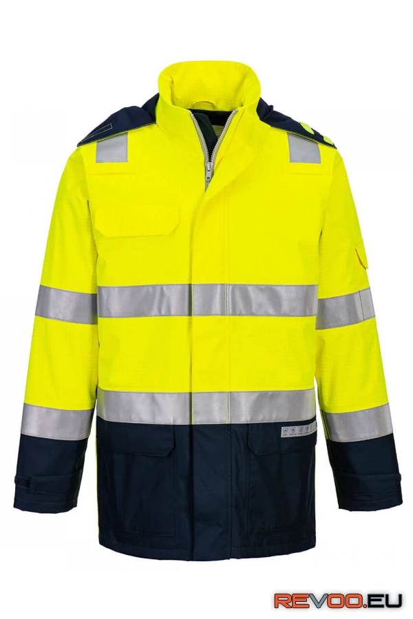 Bizflame Rain+ Hi-Vis Light Arc lángálló kabát   Portwest FR605 1.