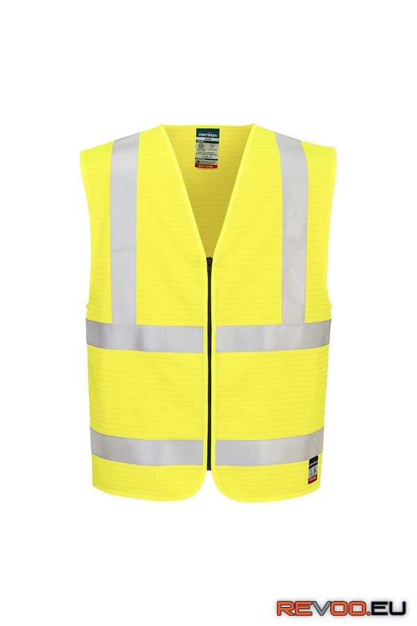Bizflame Hi-Vis FR  lángálló, antisztatikus cipzáras láthatósági mellény Portwest FR615 1.