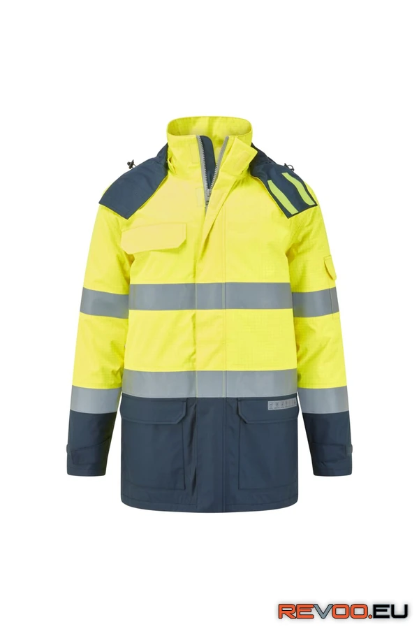 Bizflame Rain + Hi-Vis Multi-Norm Contrast FR lángálló, antisztatikus és saválló téli kabát Portwest FR617 2.