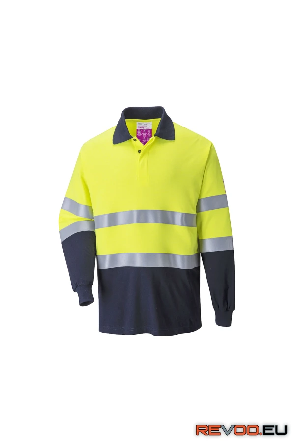 Lángálló, antisztatikus kéttónusú galléros póló Portwest FR74 2.