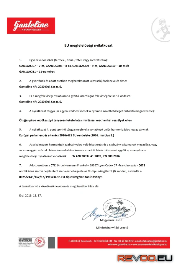 Mártott latex  textil kézháttal   Euro Protection GAN1LACI 4.