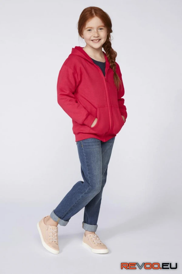 Heavy blend kamasz végig cipzáras kapucnis pulóver Gildan GIB18600 1.