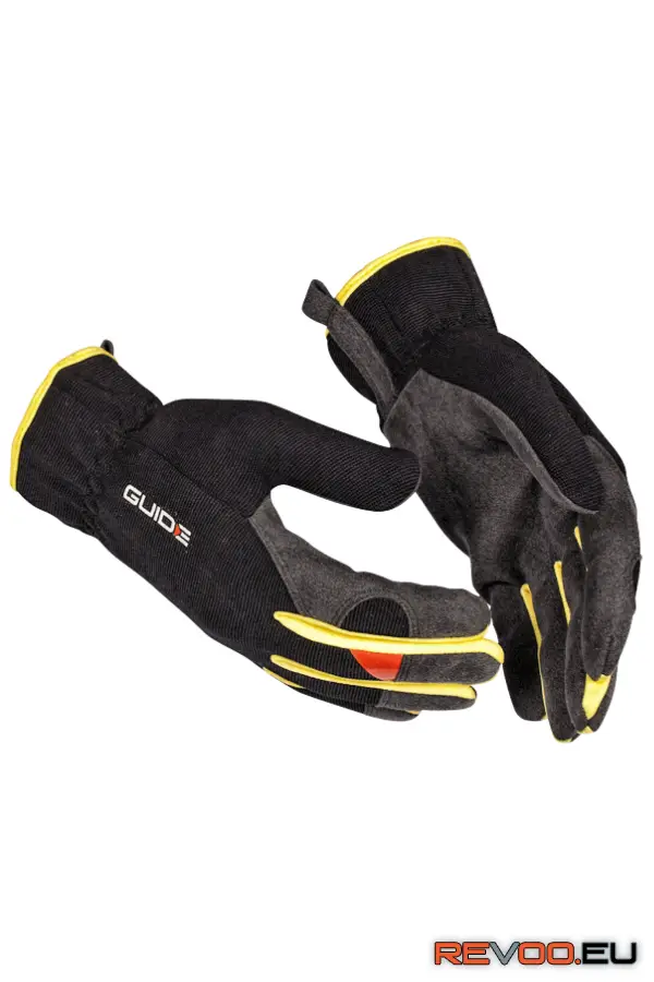 Szintetikus bőr sofőrkesztyű sárga betétekkel Guide-765 1.