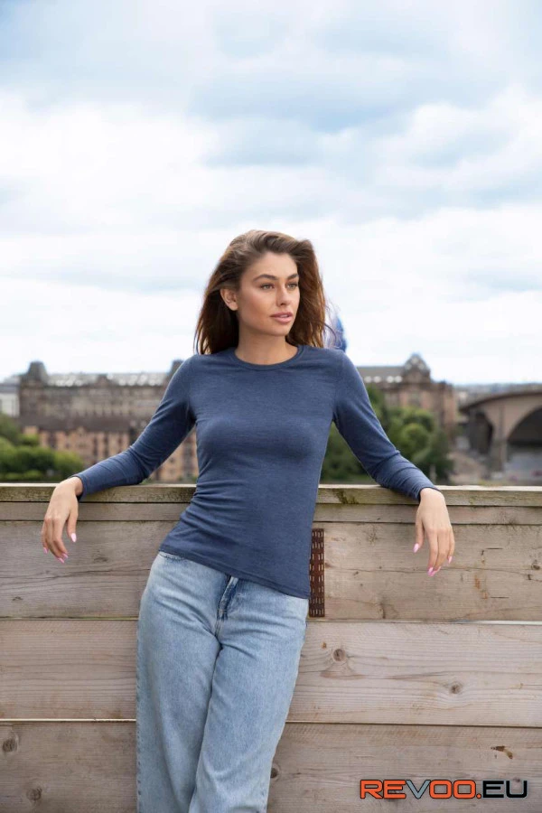 Tri-blend kevertszálas hosszú ujjú lányka póló Just Ts JT002F 3.