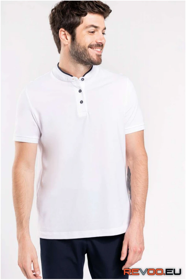 Rövid ujjú póló mandarin gallérral Kariban KA223 1.