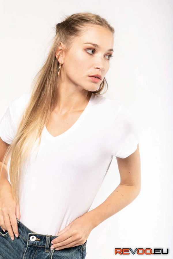 Rövid ujjú V-nyakú póló   Kariban KA3015 4.