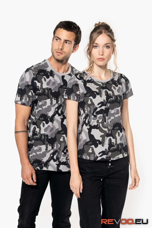 Női rövid ujjú terepszínű környakas póló Kariban KA3031 4.