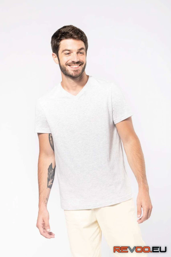 Rövid ujjú V-nyakú póló Kariban KA357 1.