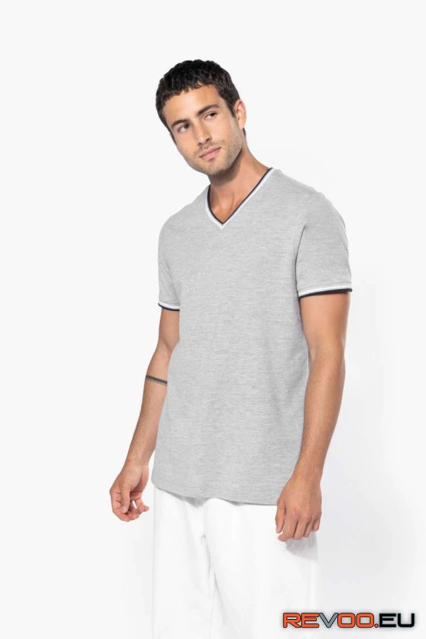 Piké anyagú V-nyakú póló Kariban KA374 2.