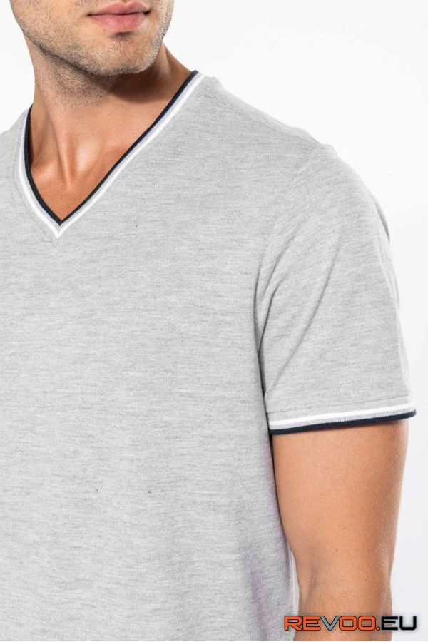 Piké anyagú V-nyakú póló Kariban KA374 4.