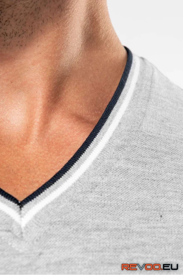 Piké anyagú V-nyakú póló Kariban KA374 5.