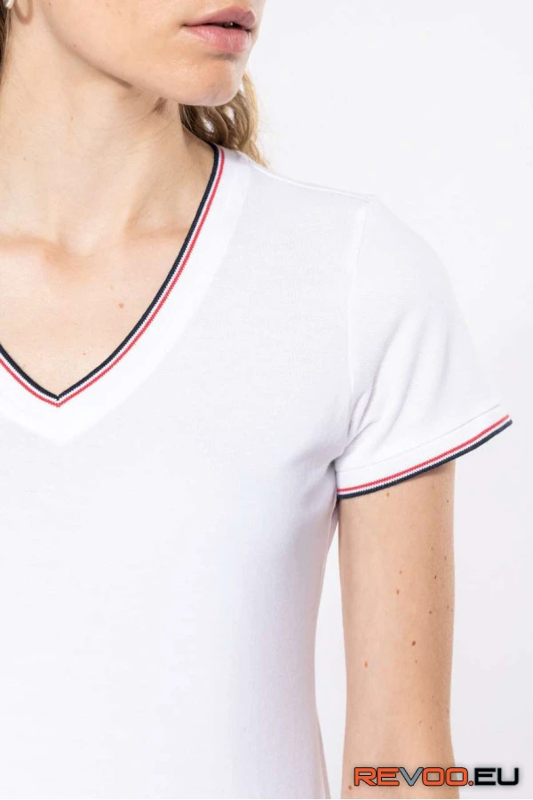 Piké anyagú V-nyakú póló Kariban KA394 4.