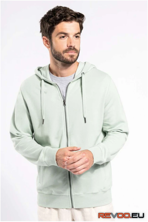 Uniszex környezetbarát french terry cipzáras kapucnis felső Kariban KA4008 1.