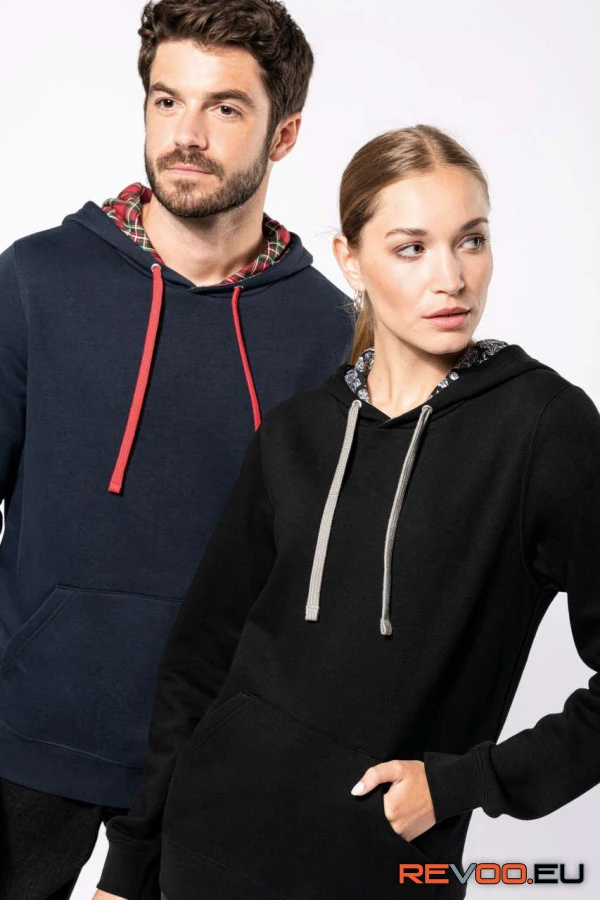 Uniszex contrast patterned kapucnis pulóver Kariban KA4013 2.