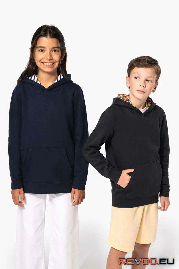 Uniszex kids Contrast mintás kapucnis pulóver Kariban KA4014 12.