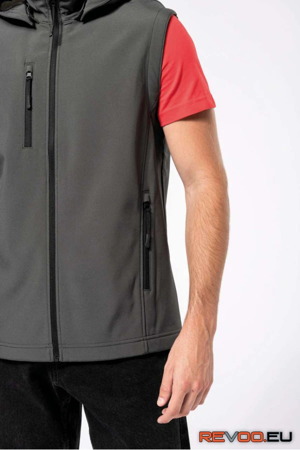 Uniszex 3 rétegű softshell kapucnis dzseki levehető ujjakkal Kariban KA422 11.