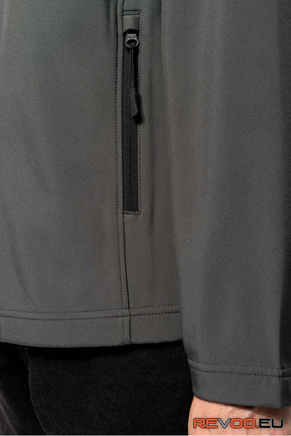 Uniszex 3 rétegű softshell kapucnis dzseki levehető ujjakkal Kariban KA422 3.