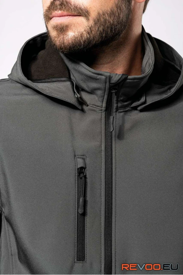 Uniszex 3 rétegű softshell kapucnis dzseki levehető ujjakkal Kariban KA422 7.