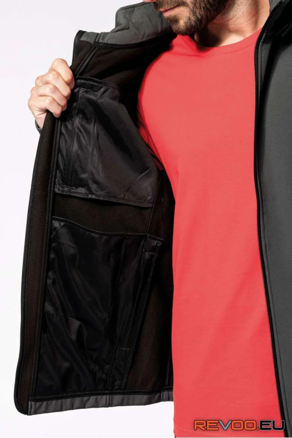 Uniszex 3 rétegű softshell kapucnis dzseki levehető ujjakkal Kariban KA422 10.