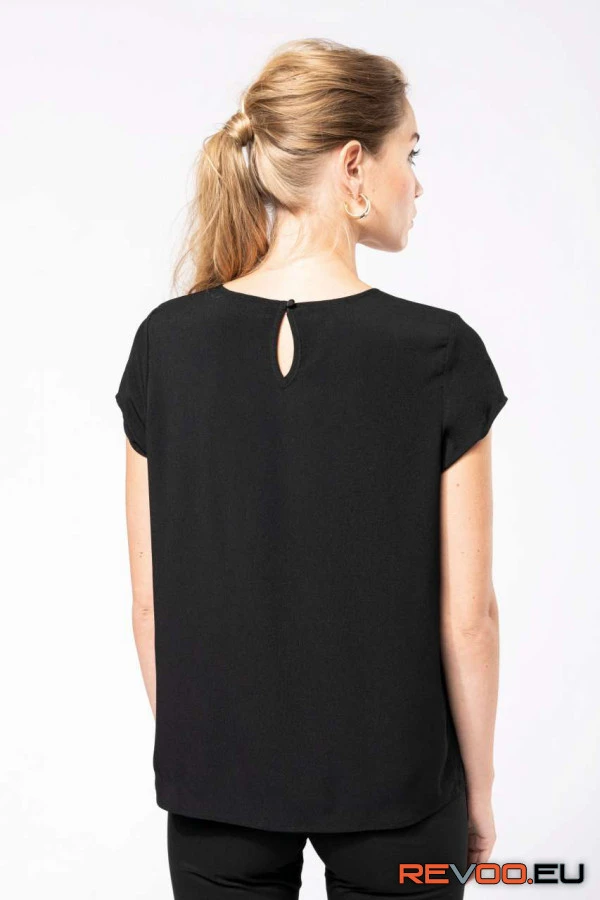 Rövid ujjú krepp blúz Kariban KA5002 3.